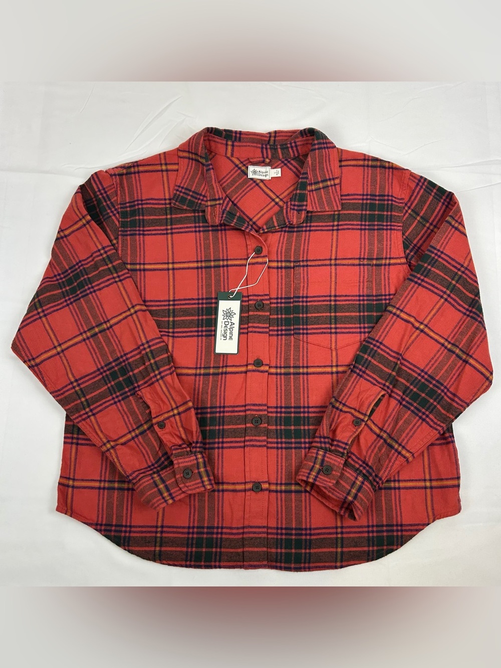 *NEW* Alpine Design Plaid Flannel Shirt 100% Cotton Women’s Large Red